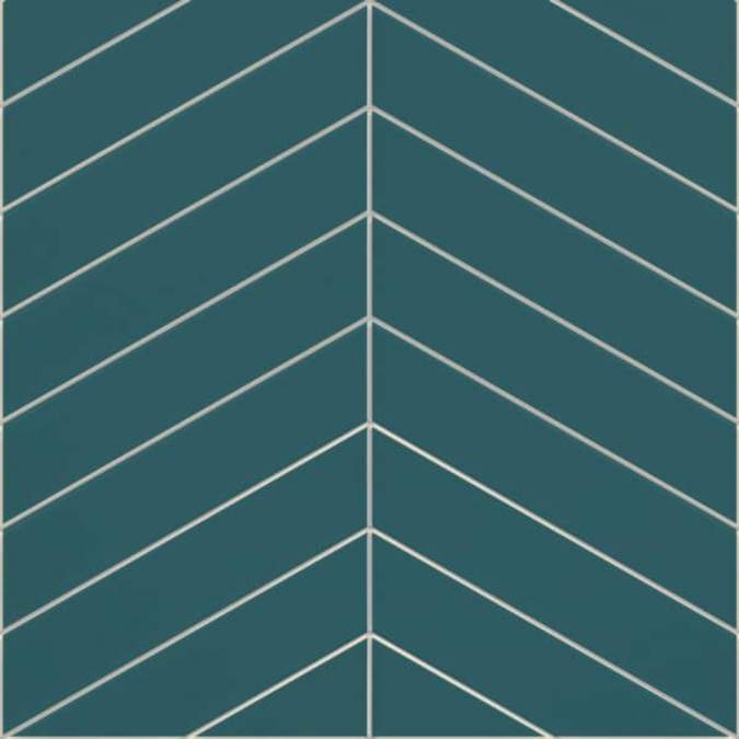 Teal Blue Chevron Reflect Tile Wall Panels