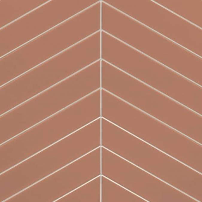 Terracotta Chevron Reflect Tile Wall Panels