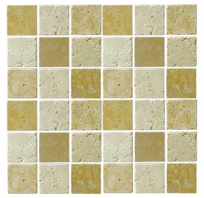 Abacus Travertine Marble Large Mosaic Mixed Colour Sheet 30 x 30cm Box of 5