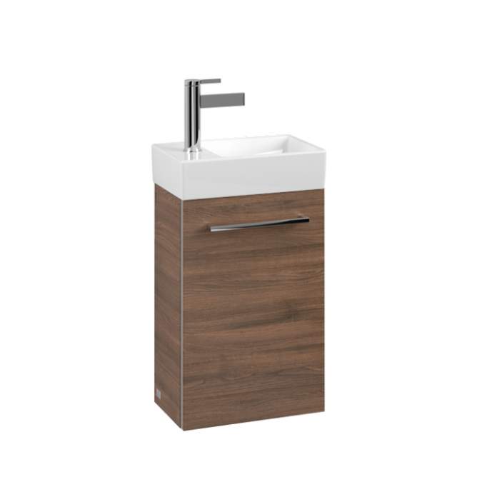 Villeroy & Boch Avento 340mm Left Hand 1 Door Bathroom Vanity Unit And Right Hand Basin - Arizona Oak