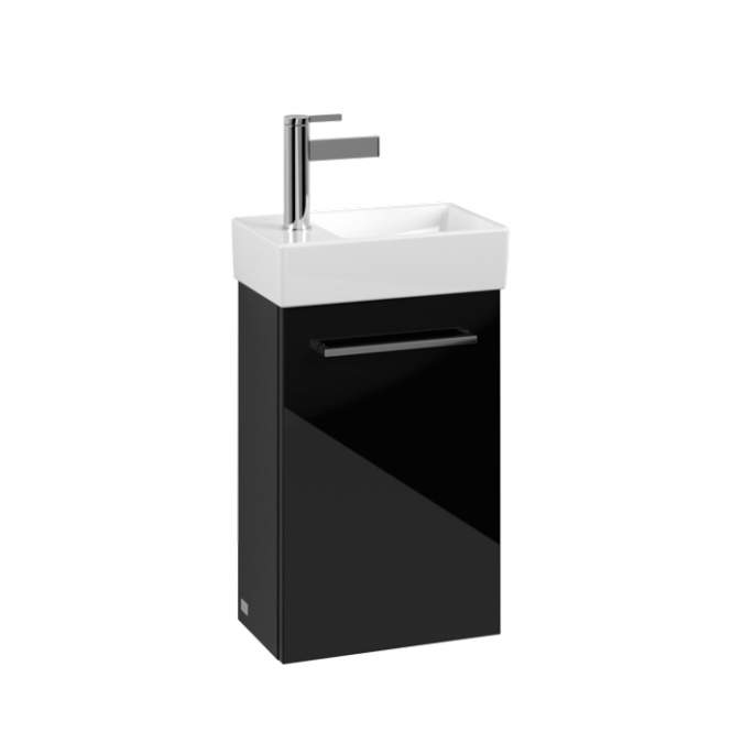 Villeroy & Boch Avento 340mm Right Hand 1 Door Bathroom Vanity Unit And Right Hand Basin - Crystal Black