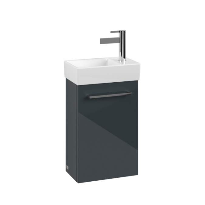 Villeroy & Boch Avento 340mm Right Hand 1 Door Bathroom Vanity Unit And Left Hand Basin - Crystal Grey