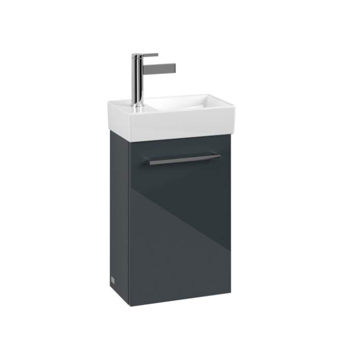 Villeroy & Boch Avento 340mm Right Hand 1 Door Bathroom Vanity Unit And Right Hand Basin - Crystal Grey