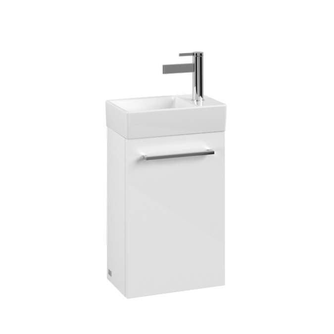 Villeroy & Boch Avento 340mm Right Hand 1 Door Bathroom Vanity Unit And Left Hand Basin - Crystal White