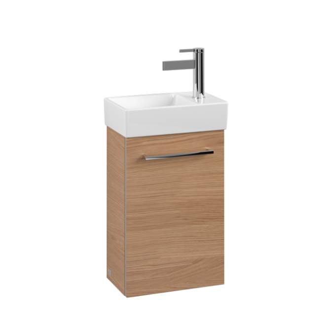 Villeroy & Boch Avento 340mm Left Hand 1 Door Bathroom Vanity Unit And Left Hand Basin - Nordic Oak