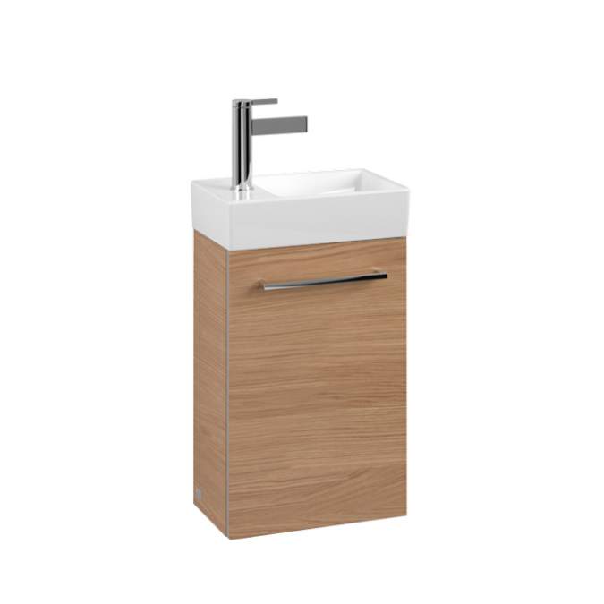 Villeroy & Boch Avento 340mm Left Hand 1 Door Bathroom Vanity Unit And Right Hand Basin - Nordic Oak