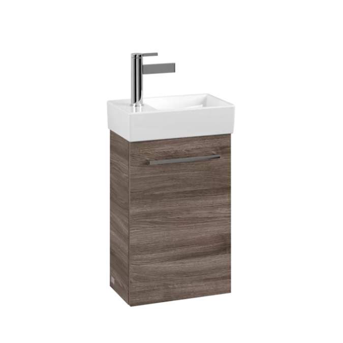 Villeroy & Boch Avento 340mm Right Hand 1 Door Bathroom Vanity Unit And Right Hand Basin - Stone Oak