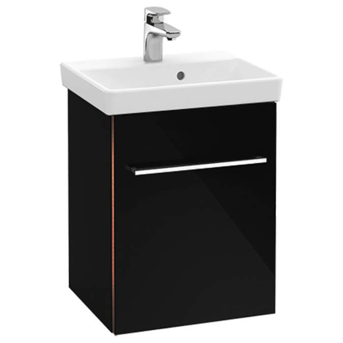 Villeroy & Boch Avento 430mm Bathroom Vanity Unit And Basin 1 Door Crystal Black