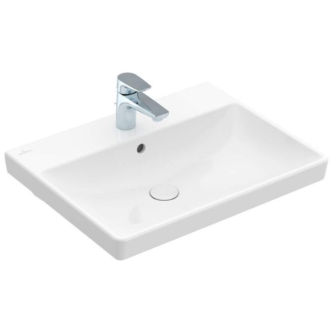 Villeroy & Boch Avento Washbasin, 600mm, White Alpin, With Overflow