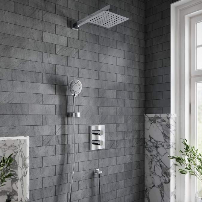 Villeroy & Boch Complete Concealed Shower Set Square Chrome