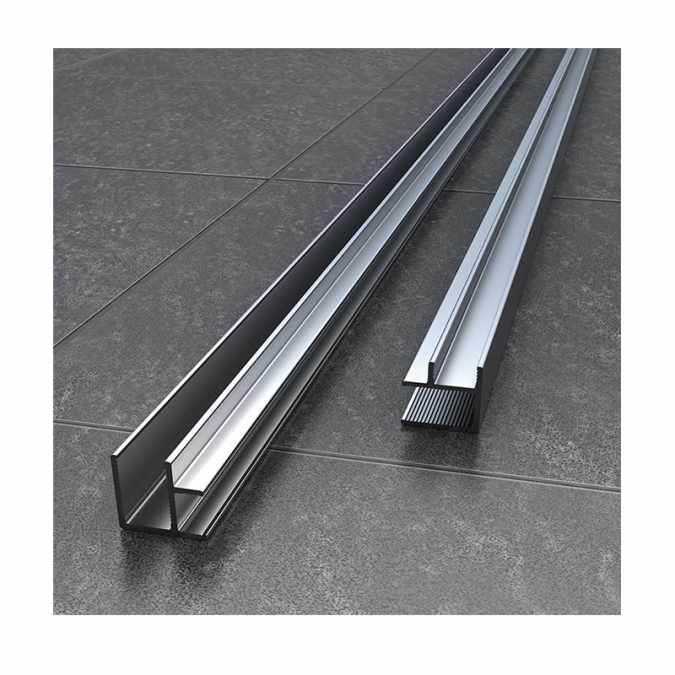 Abacus Vessini X Series 90 Degree Glass Corner Channel - Polished Aluminium