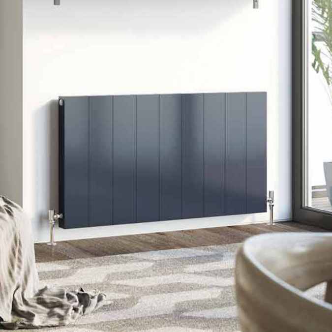 Vela 600 x 367mm Aluminium Designer Radiator Anthracite Matt - DQ Heating