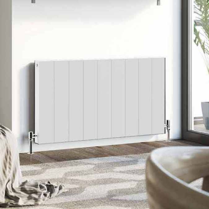 Vela 600 x 367mm Aluminium Designer Radiator White Matt - DQ Heating