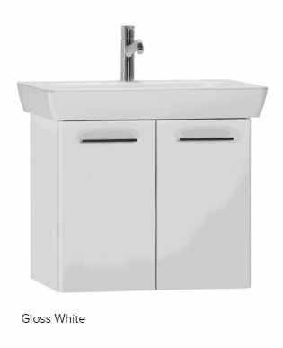 VitrA S20 650mm Gloss White Double Door Vanity Unit & Basin