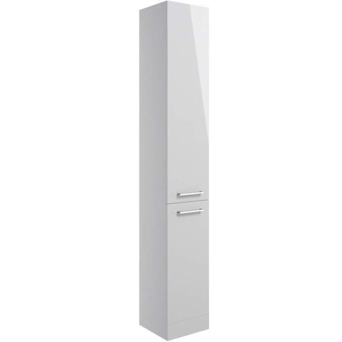 Vouille 350mm Floor Standing 2 Door Tall Unit - Grey Gloss