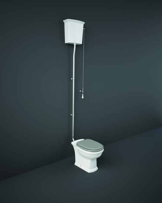 Washington High Level Cistern and WC with Soft Close Seat Grey - RAK Ceramics