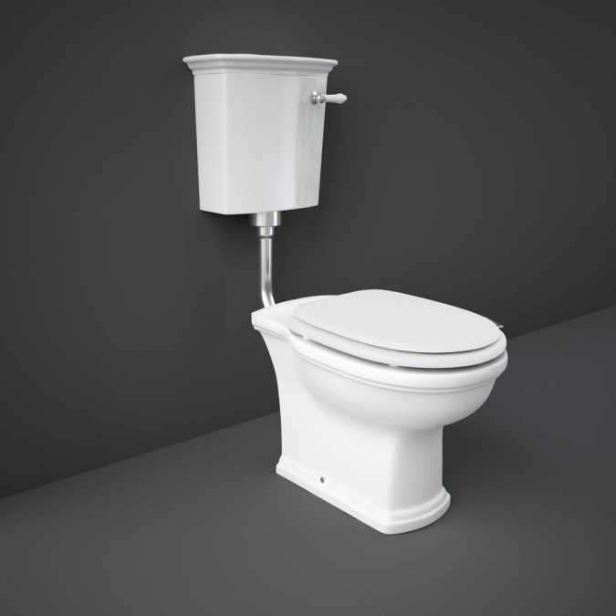 Washington Low Level Cistern and WC with Soft Close Seat White - RAK Ceramics 