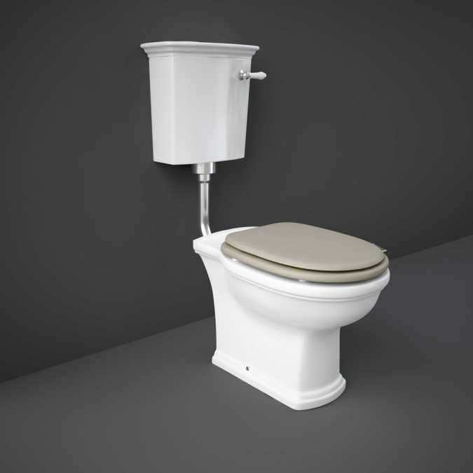 Washington Low Level Cistern and WC with Soft Close Seat Cappuccino - RAK Ceramics 