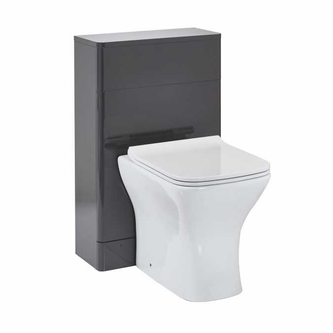 Rossini Back to Wall Toilet Unit in Wolf Grey - Scudo