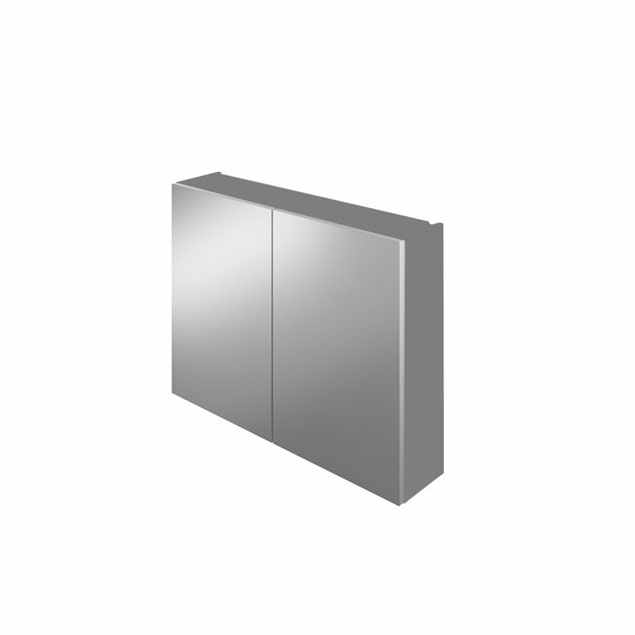 800mm Double Door Mirrored Bathroom Cabinet - Ash Grey - The White Space