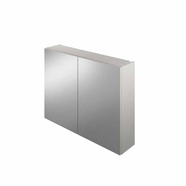 800mm Double Door Mirrored Bathroom Cabinet - White - The White Space