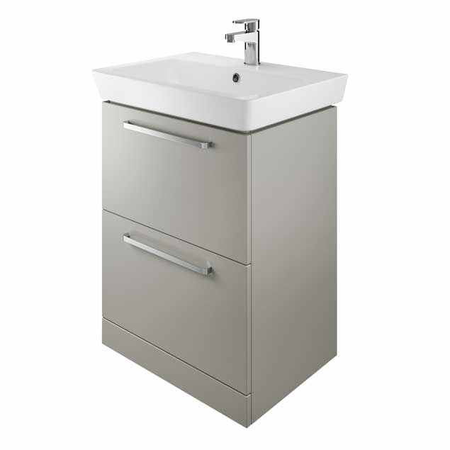 The White Space Floor Standing Vanity Unit - 600mm Ash Grey