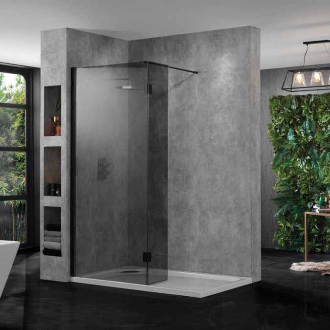 Aquadart 1100mm Wetroom 10 Smoked Glass Shower Screen