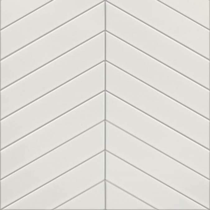 White Chevron Reflect Tile Wall Panels