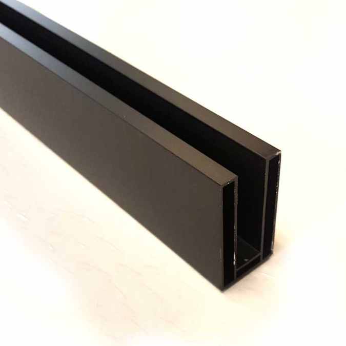 Aquadart Wetroom 10mm Glass Wall Profile & Support Arm Kit - Matt Black