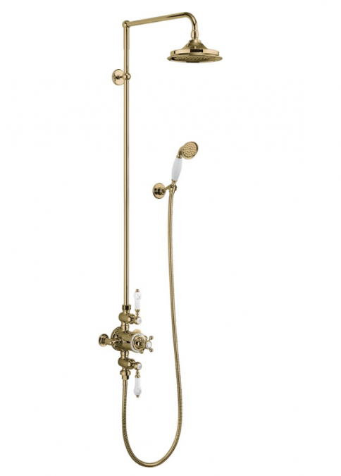 Burlington Avon Gold Traditional Exposed Shower Valve Kit - BAF3SGOLD