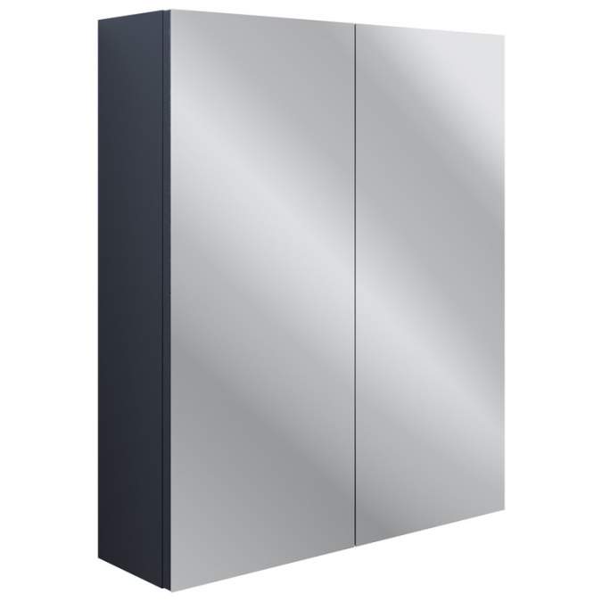 Bali 600mm 2 Door Mirrored Wall Unit - Indigo Ash