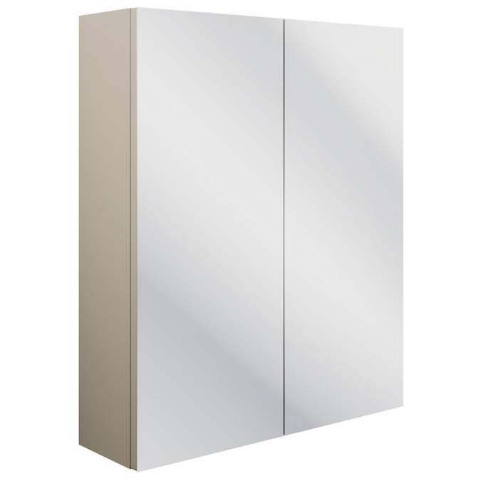 Bali 600mm 2 Door Mirrored Wall Unit - Matt Latte