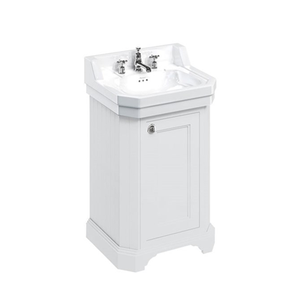 Burlington White 56cm Vanity Unit With One Door & Edwardian Basin