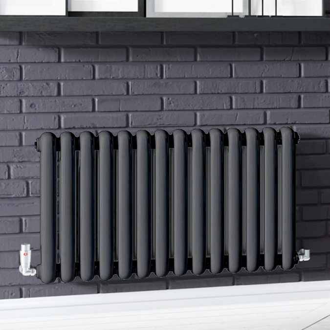 Cassius 550 x 507mm Designer Radiator Anthracite Texture - DQ Heating