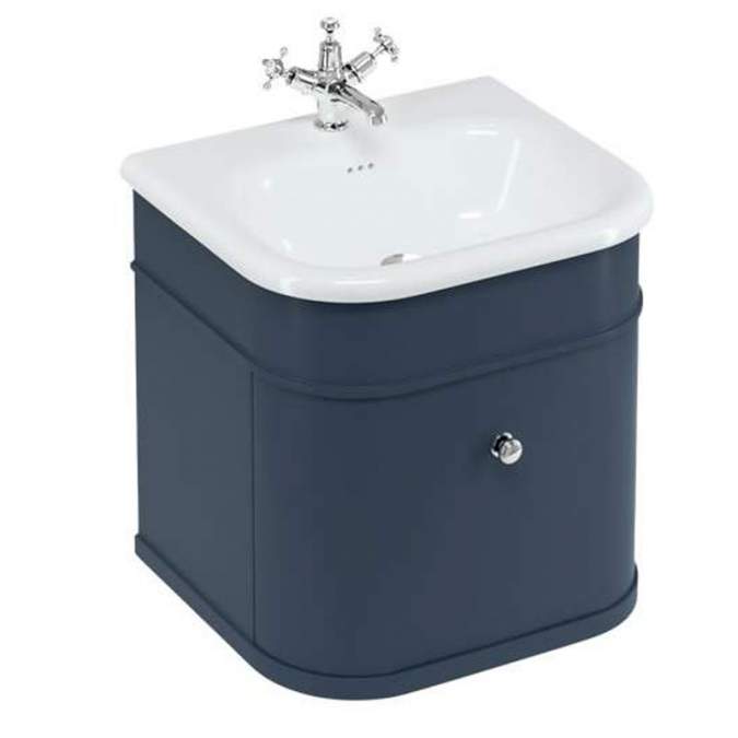 Burlington Chalfont Matt Blue 550mm Single Drawer Traditional Vanity Unit & Basin