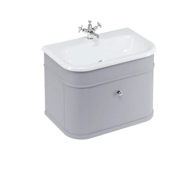 Burlington Chalfont Matt Grey 750mm Single Drawer Traditional Vanity Unit & Basin