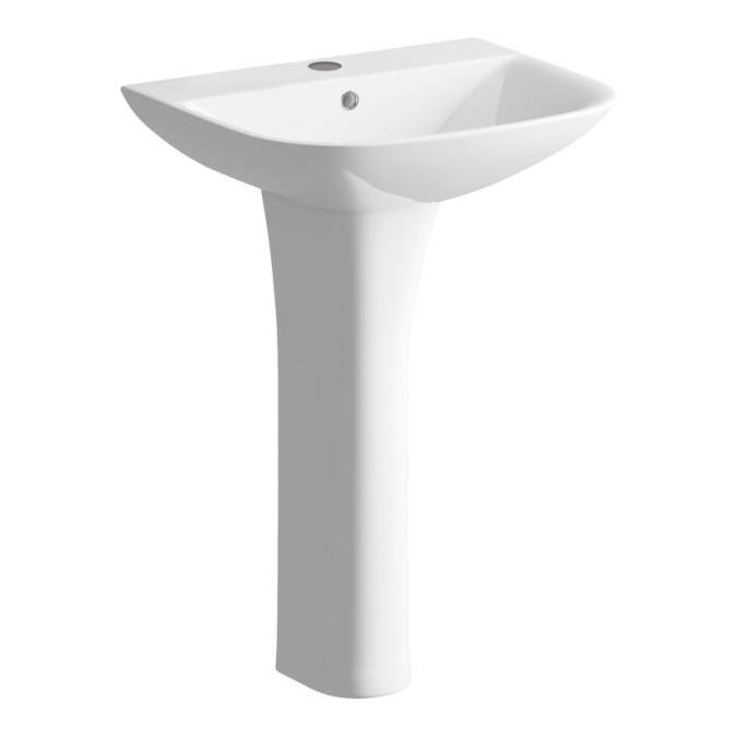 Crest 560x450mm 1TH Basin & Full Pedestal