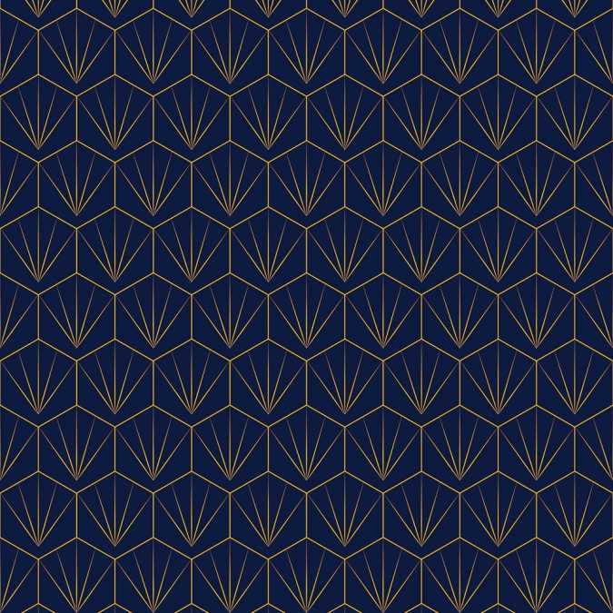 Deco Tile Navy & Mustard Wall Panel - Showerwall Acrylic