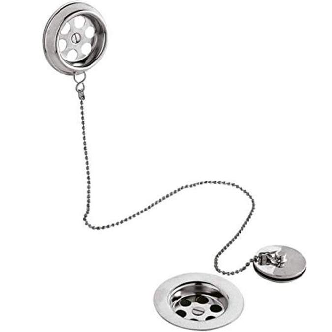 Hudson Reed Chrome Retainer Bath Waste with Metal Plug & Ball Chain