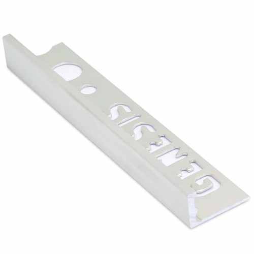 Genesis 10mm Bright Silver Aluminium Straight Edge Tile Trim 2.5m