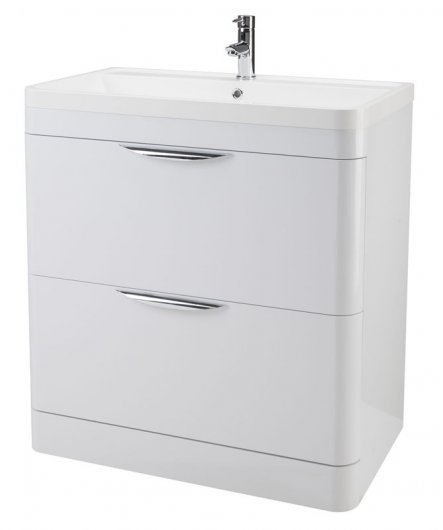 Parade 800mm, White, Floor Standing Bathroom Vanity Unit - Nuie