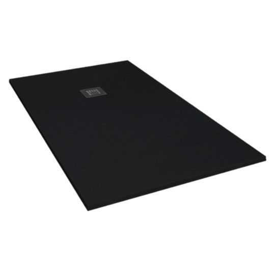 Giorgio2 Cut-To-Size Black Slate Effect Square Shower Tray - 900 x 900mm