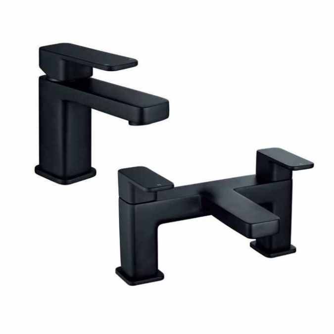 Niagara Hadley Matt Black Mono Basin & Bath Filler Tap Set