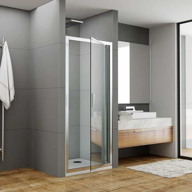 Jaquar Pivot Shower Door 900mm - Chrome Frame - Clear Glass