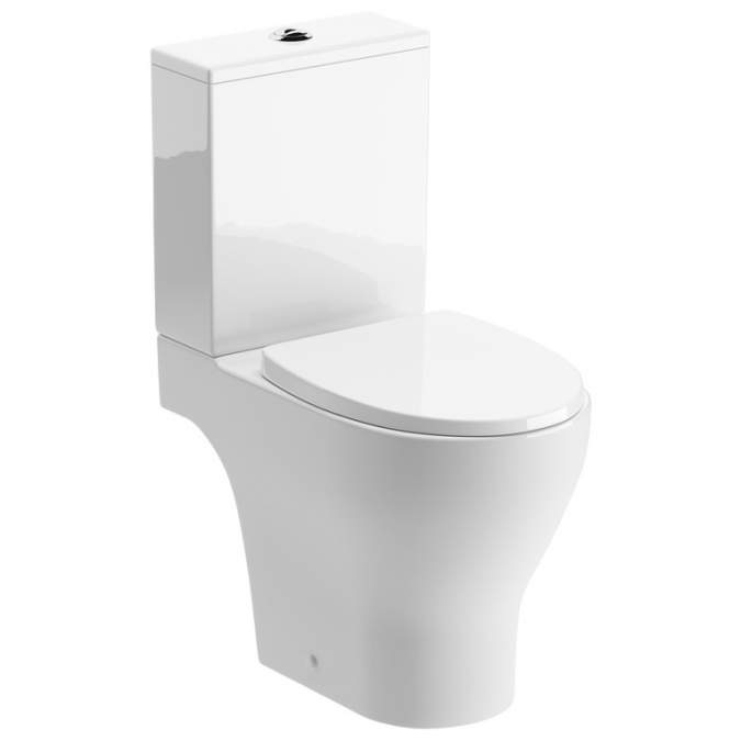 Idegem Rimless Closed Coupled Part Shrouded Toilet & Soft Close Seat