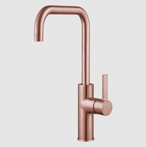 Jeroni Horizontal Copper Kitchen Mixer Tap - 1 Handle Square - Francis Pegler - 922112