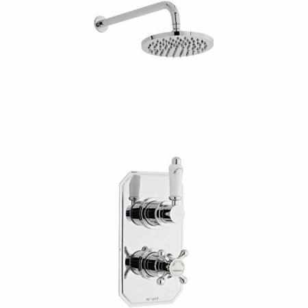 Viktory Traditional Thermostatic Concealed Shower Valve With Fixed Rain Head - Kartell UK