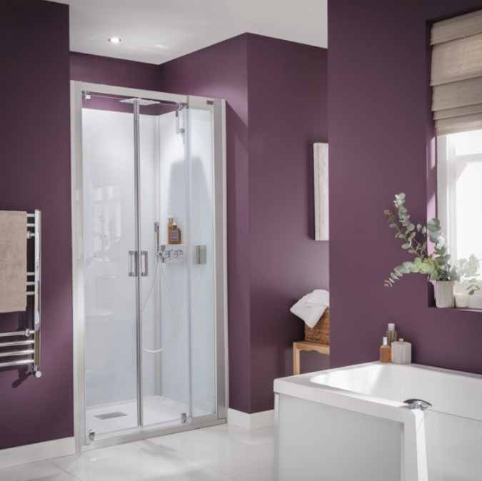 Kinedo Kinemagic Design 1000 x 900mm Recess Saloon Door Shower Pod