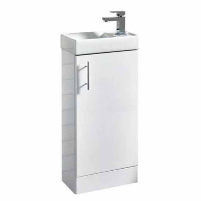 Lanza 400 Cloakroom Vanit Unit & Basin - White - Signature