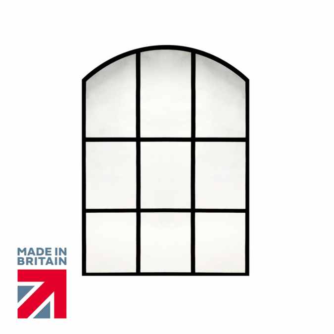 Roman Arched Black Grid Mirror - MIR02 - Non Illuminated Bathroom Mirror